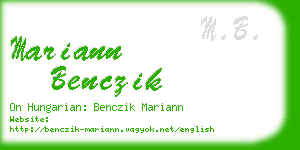 mariann benczik business card